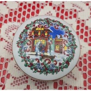 Vintage 1992 Melodies of Christmas Silver Bells Porcelain Music Box